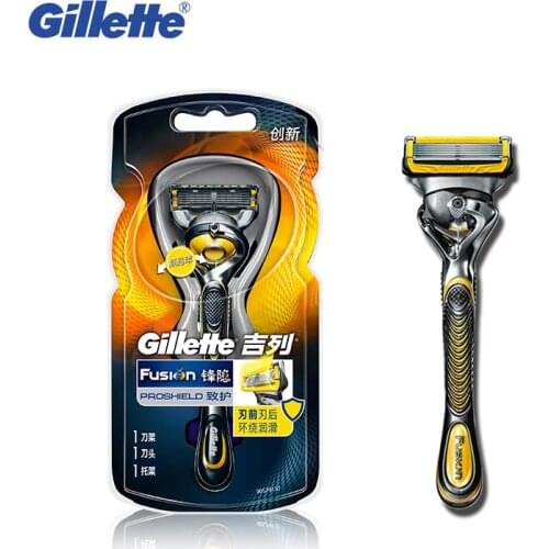 Original Gillette Fusion Proshield Shaving Razor Blades 1 Handle + 1 Blades For Men Brands Shavers Safety Razor