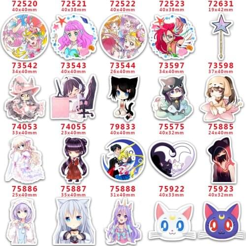 DIY Craft Supplies Sewing Accessories Cartoon Girl Printed Planar Resins Mold 30 Pieces. PR-72520