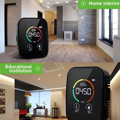 Professional 5in1 CO2 Meter Digital Temperature Humidity Tester Air Quality Monitor Carbon Dioxide TVOC HCHO Detector