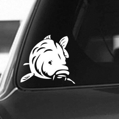 Carp Hunter Sticker Fishing Decal Bucket Tackle Shop Fishhook Sticker Fish Tank Boat Box Car Vinyl