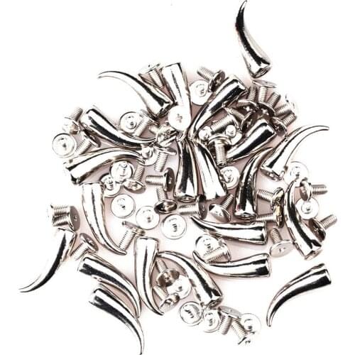 21mm Silver Cat Claw Spots Cone Leathercraft Rivet Studs Spike Screwback Bullet Leather Bags Studs Punk Spikes