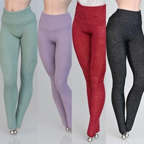 Nude Color 1/6 Scale Sexy Female Soldiers Yoga Pants Tight Stretch Trouser Clothes for 12 Inches Action Figure Body