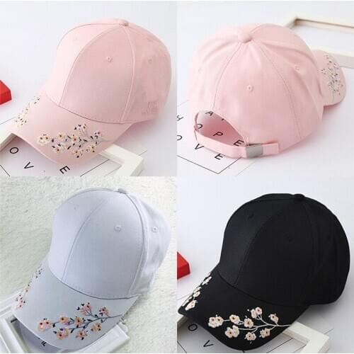 Hats Women Embroidery Cotton Baseball Cap Hip Hop Hats Casquette Girls Flowers Baseball Cap Snapback Caps