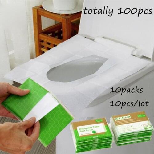 10 Packs=100Pcs Disposable Toilet Seat Cover 100% Waterproof Safety Travel/Camping Bathroom Accessiories Mat Portable Dropship