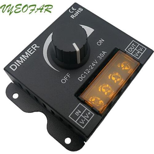 12V 24V 30A Led Strip Dim PWM Manual Knob On Off Switch for 5050 3528 String Light Lighting Accessories Dimmers Switch Regulator