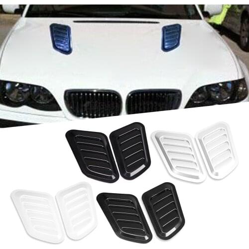 2Pcs ABS Car Air Flow Intake Hood Scoop Vent Bonnet Cover Universal DIY Decorate Car Accessories For BMW
