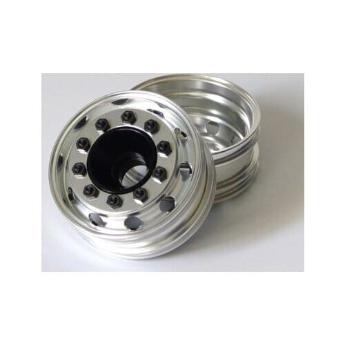 2pcs Metal front wheel hub for tamiya 1/14th scale rc actros truck R620 56323 R470 R730 BEENZ 1851 3363 MAN TGX trailer