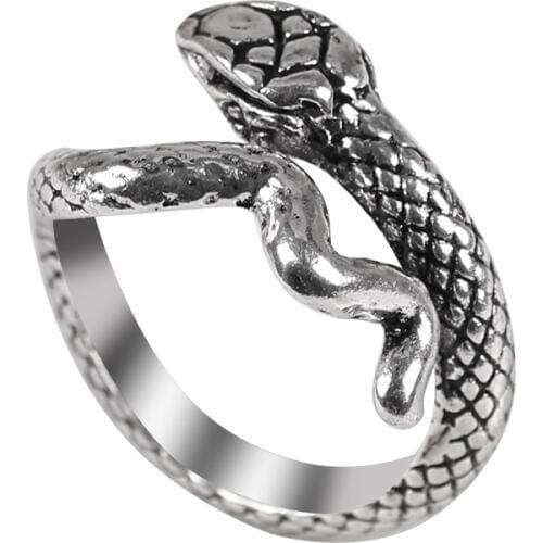 2020 Fashion Simple Animal Style Snake Ring Zinc Alloy Material Adjustable Opening Mens Jewelry Gift