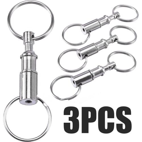 3pcs Detachable Key Rings Pull Apart Quick Release Keyrings Double Split Rings For Home Supplies