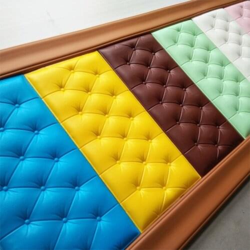 3D Anti-collision Waterproof Thickening Self-adhesive Bedside Soft Bag Anti-collision Wall Sticker Tatami Soft Bedside Wallpaper