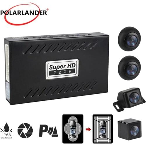 Car Driving Recorder Accessories DVR for All Car 2d 360 Degree Bird View Panoramic Waterproof 4 Camera Rear View Cam 1080P HD