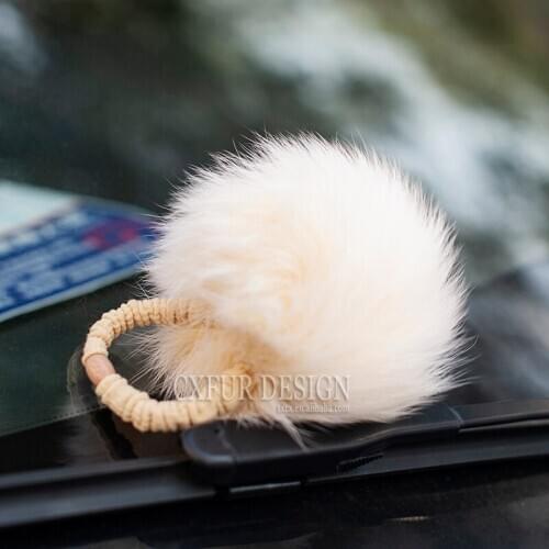 Free Shipping 3 Pieces CX-E-03D Genuine Fox Fur Ball Elastic Hair Band Mixed Colour