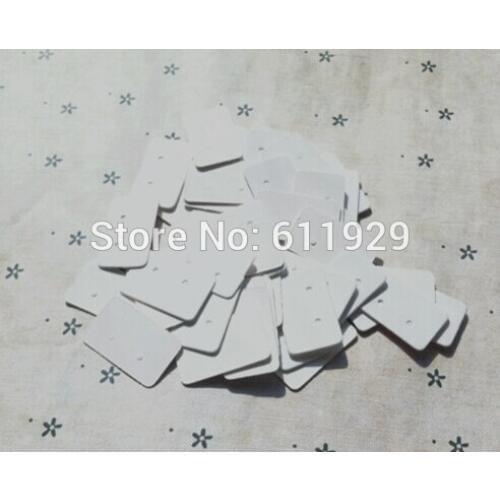 Free shipping wholesales white earring tags 1.5x2.5cm/labels/jewelry price tags/cards/blank paper tags label brand 500 pcs a lot