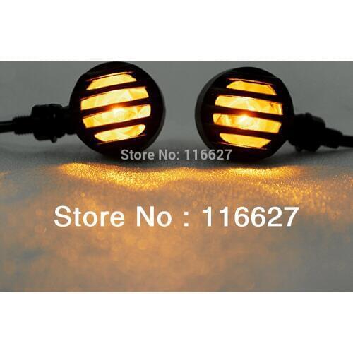 Blk Amber Metal Bullet Turn Signal Lights For Harley Dyna Glide Yamaha Road Royal Star Honda Kawasaki Cruisers Chopper Suzuki
