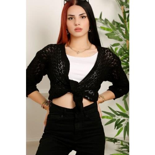 Cellular Cardigan Black-3649.109