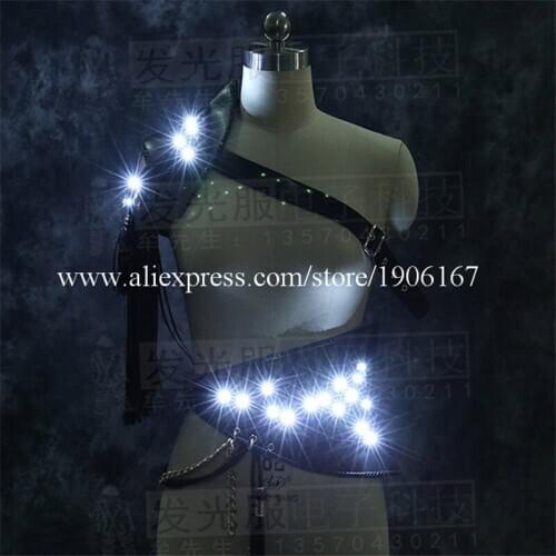 Hot Sale LED Luminous Dance Suit Illuminated Growing Light Up Ballroom Costume Party Clothes Stage Flashing Props