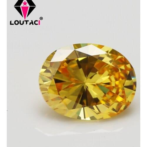 LOUTACI The Finest Gems Setting Jewelry Cubiz Zirconia 5A Oval Golden Yellow Big Size 8x12--13x18mm
