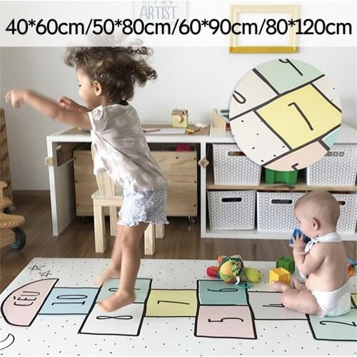 Lovely Jumping House Carpet Non-slip Decor Cartoon House Travel Car Floor Mat For Children Room Bedroom Slip Mat #T2P
