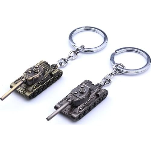 Tank Model Keychain Simulation Metal T-34 Tank Fan Metal Pendant Main Battle Tank Alloy Keychain