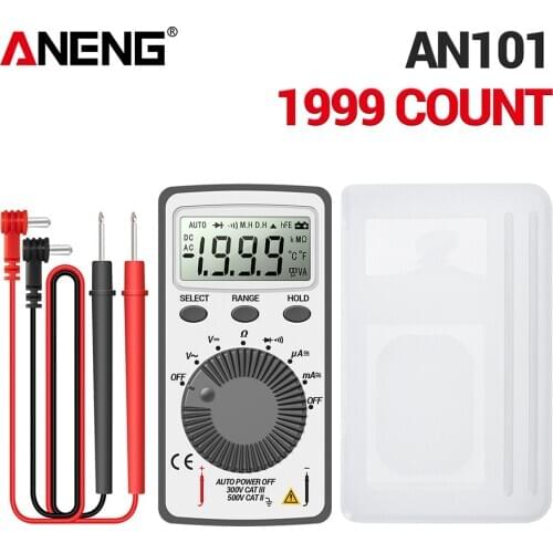 ANENG AN101 LCD Pocket Digital Multimeter Backlight AC/DC Automatic Portable Voltmeter Ammeter Ohm Tester Measuring Tools