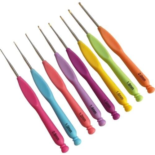 DIY Sewing Tools 8pcs/Set Sweater Metal Crochet Hook Knit Knitting Needle Weave Craft Tip Yarn