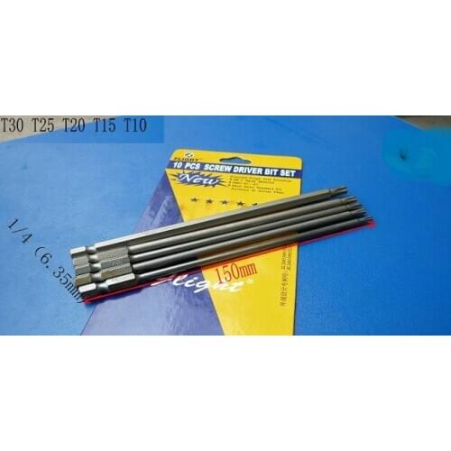 New 5pc/set S2 Magnetic Torx security screwdriver bit T15 150mm Bit tools Air tools