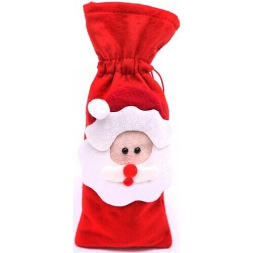 New Arrive Red Wine Bottle Cover Bags Christmas Dinner Table Decoration Home Party Decors Santa Claus