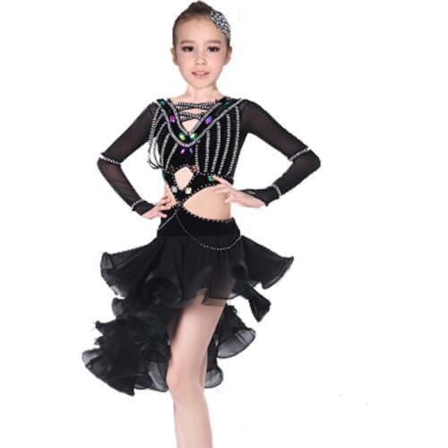 Competition Sexy Latin dance dress salsa dress ballroom dress Rumba Jive Chacha Ballroom Latin Dance Dress Girls Kids