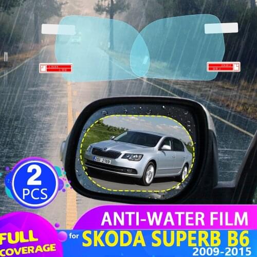 Car Rearview Mirror Film for Skoda Superb B6 2009 2010 2011 2012 2013 2014 2015 Anti Fog Rainproof Sticker Accessories