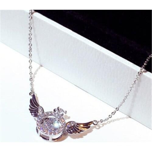 QTT 2021 New Luxury Wing Design Pendant Necklace Fashion Choker For Women 925 Sterling Silver Rose Gold Color Chain Jewelry