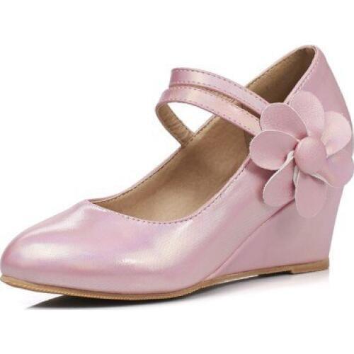 18 years of age season sweet bowknot shallow mouth wedge heel 43 students single shoes size code 30-18126