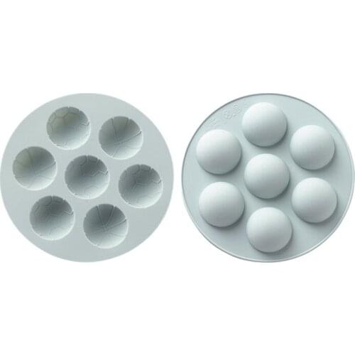 Silicone Molds 7 Grid 3D Football Basketball Cake Soccer Party Fondant Mousse Chocolate Candy Mold Ice Block Soap Baking Mould