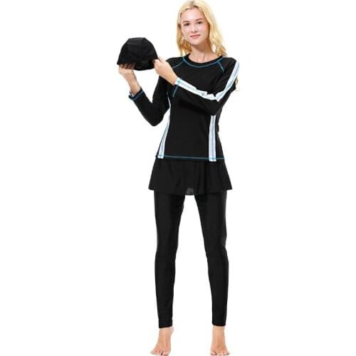 Modest Clothing hijab girls swimming suit muslim women swimsuit long sleeve swimwear burkini xs running clothes for kids diving