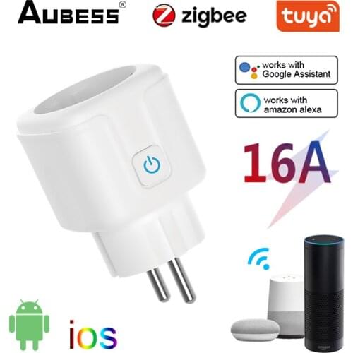 1/5pcs Tuya Zigbee EU smart socket plug Smart Home wireless remote control app power monitor outlet for Google Home Alexa