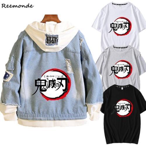Kamado Nezuko Hoodies Sweatshirts Cosplay Costume Demon Slayer: Kimetsu no Yaiba Cowboy Jacket Hoodie Coat Tanjirou T shirt Boys