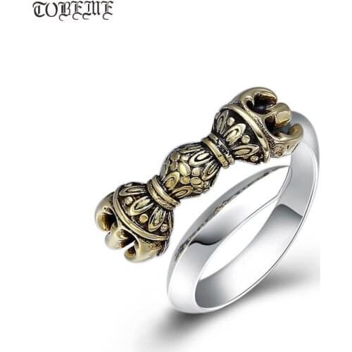 Vintage 925 Silver Sword Ring Real Sterling Silver Man Ring Pure Silver Hip-hop Jewelry Ring Resizable