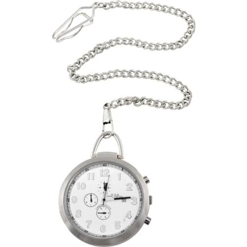 M & M first emporium chronograph Vintage pocket watch with chain