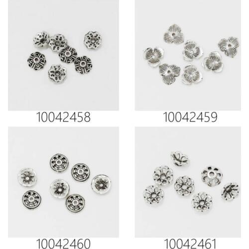 Lots of 100pcs vintage beads cap,filigree beads cap,flower spacer metal beads,antique silver-100424-3
