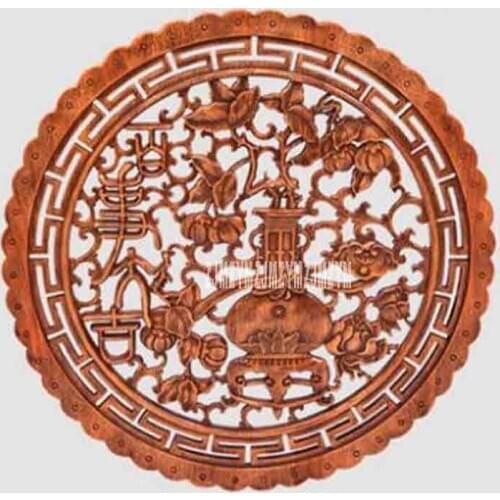 High Quality Camphor Solid Wood Carving Crafts YSMY-90 Antique Round Wall Decoration Wedding Decoration/Office Furnishings Gifts