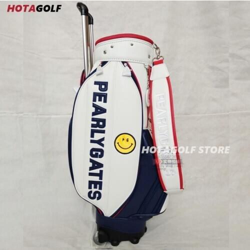 Womens high quality fashion pink/white PU waterproof golf bag Golf Cart Bags Golf Stand Bag