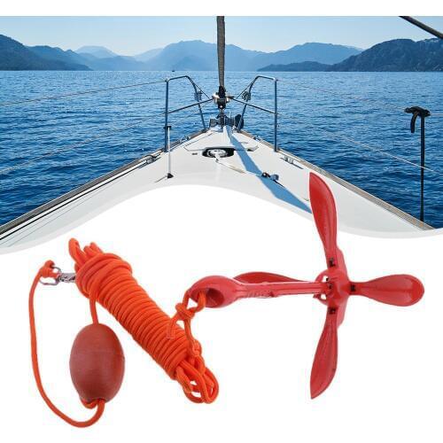 11.8 Inch Portable Folding 1.5kg/3.3 lb Red Carbon Steel Anchor Buoy Kit For Canoe Kayak Boat Sailboat Fishing Jet Dinghy Raft