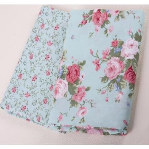 38x50cm Beautiful Blue Red Flowers DIY Cotton Fabric Bundles Doll Cloth Small DIY Sewing