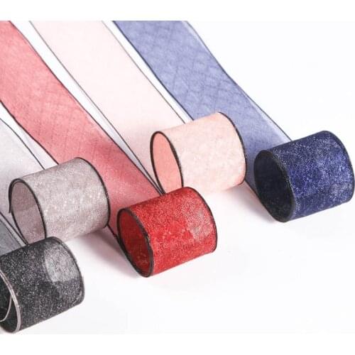 5 yards Lattice Chiffon Organza Satin Ribbon for DIY Craft Hair Bow Gift Packaging Clothing Accessories