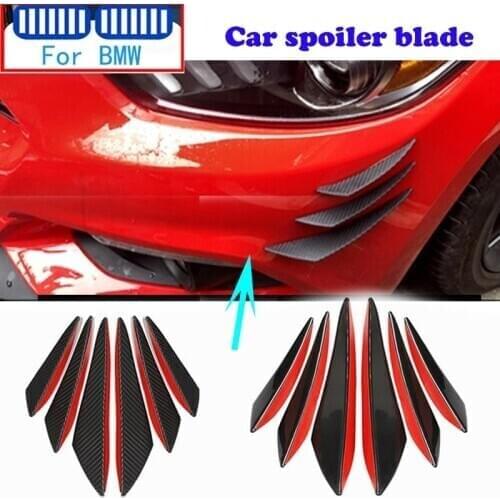 6PCS 6D Carbon Car Bumper Spoiler Blade Style Lip For Bmw E90 E39 E46 E91 F30 G20 E60 F11 F10 F07 G30 E53 Series 1 2 4 6 3 5 7 8