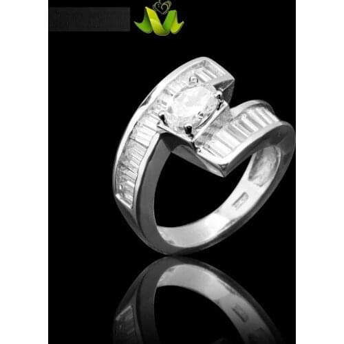925 sterling silver inlaid gemstone individual couple ring spring and summer style dress collocation jewelry small gift