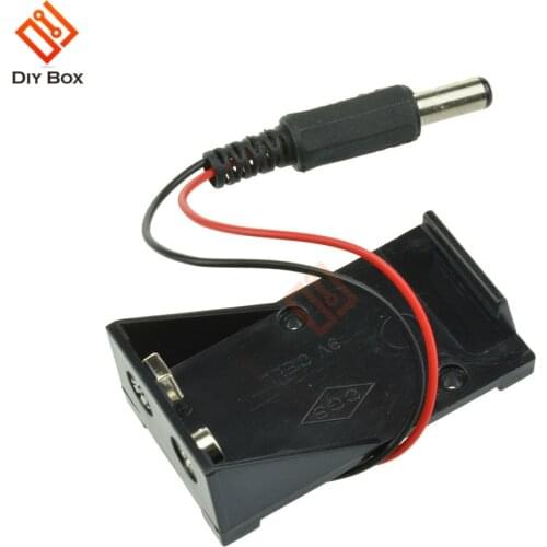 9V Battery Holder Box Case Wire with Plug 5.5*2.1mm for Arduino AU New power bank case box DIY kit