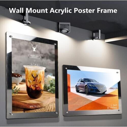 A4 Letter Size Magnetic Self Adhesive Business Poster Picture Photo Certificate Document Display Frame Sign Holder Frame