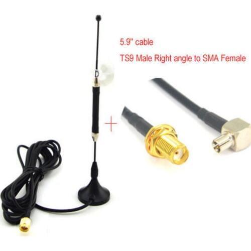 4G Antenna Omnidirectional 10dbi LTE Aerial SMA Magnetic for 4G lte Router Modem+5.9'' Cable TS9 Male Plug to SMA Female Jack