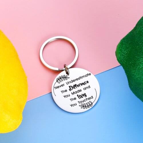 Thank You Gift Appreciation Jewelry Keychain for Volunteer Social Worker Counselor Therapist Gift Christmas Birthday Gift