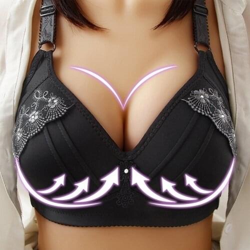 Bra for Big breast Women Big Size Hot Wire Free Thin Soft Wire Less Bralette Unpadded Push Up Big Breast Underwear Bra Plus Size